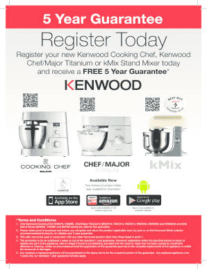Kenwood 5 Year Guarantee Registration Form