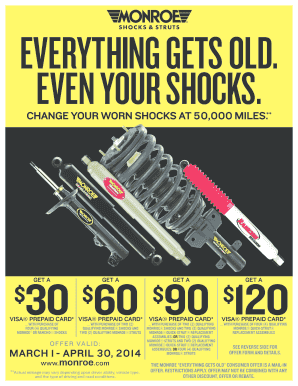 Monroe Shocks and Struts Rebate Form
