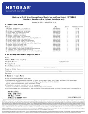 NETGEAR Product Rebate Form