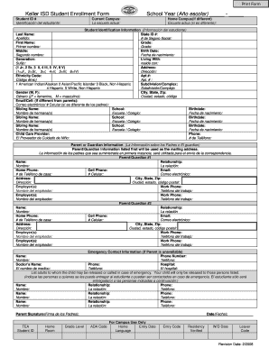 Keller ISD Student Enrollment Form