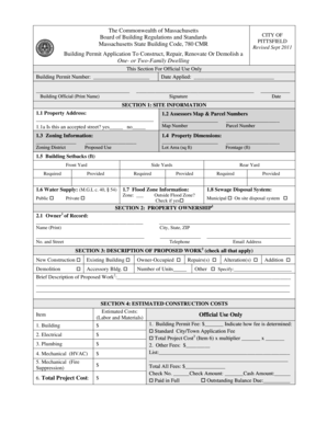 Massachusetts Building Permit Application