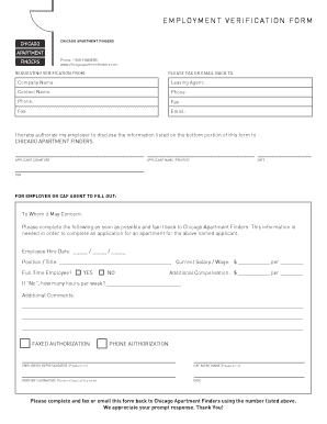 Employment Verification Form