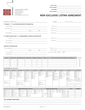 Non-exclusive listing agreement - Chicago Apartment Finders
