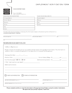 Employment Verification Form
