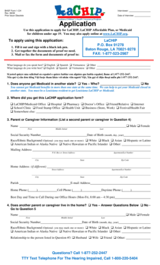 Louisiana LaCHIP Application Form