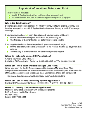 Oregon Health Plan Application