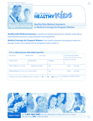 New Hampshire Healthy Kids Medical Insurance Application