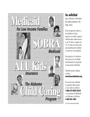 Formulario de solicitud de Medicaid de Alabama 291S