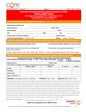 Cephalon Oncology Reimbursement Expertise Enrollment Form