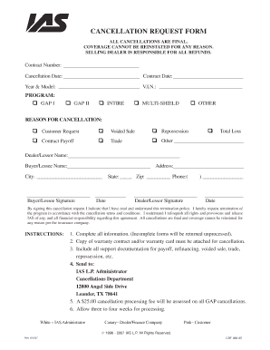 Cancellation Request Form