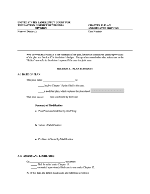 Chapter 13 Bankruptcy Plan