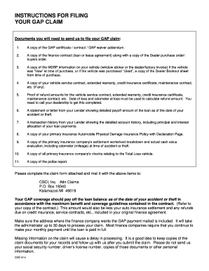 GAP Claim Filing Instructions