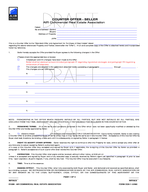 Counter Offer Seller Commercial Real Estate