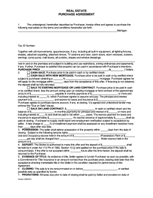 Michigan Real Estate Purchase Agreement