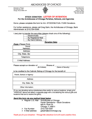 Donation request letter template word - Stock donation - letter of intention - Archdiocese of Chicago - archchicago