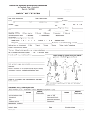 Patient History Form