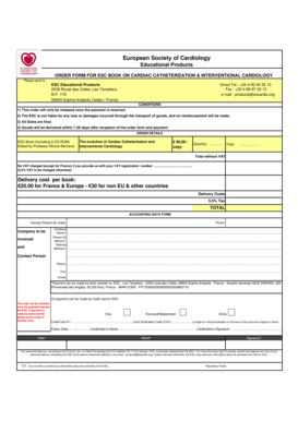 European Society of Cardiology Book Order Form