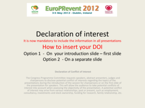 Declaration of Interest Form