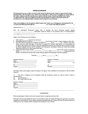 Offer to Purchase Real Estate