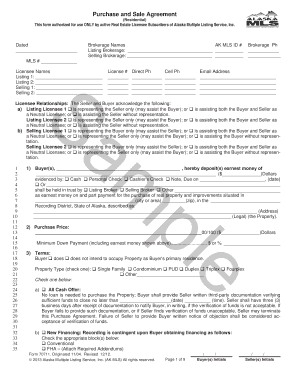 Alaska Residential Purchase and Sale Agreement