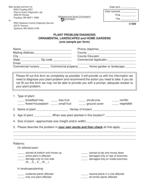 Plant Problem Diagnosis Form