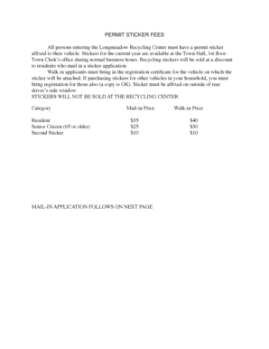 Longmeadow Recycling Sticker Application