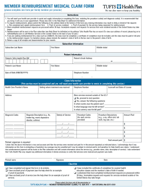 Member Reimbursement Medical Claim Form