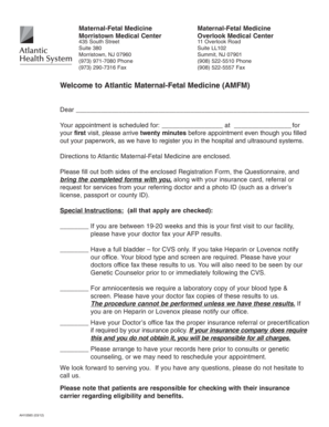 Atlantic Maternal-Fetal Medicine Registration Form