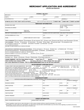 Merchant Application and Agreement