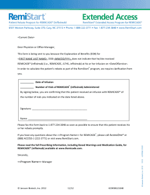 REMICADE Infusion Confirmation Form