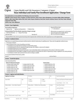 Texas Individual and Family Plan Enrollment Application