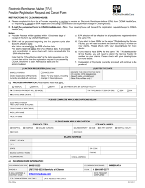 Cigna Electronic Remittance Advice Registration Form
