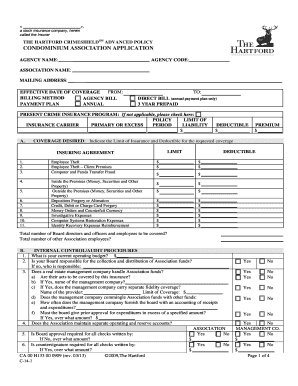 The Hartford Condominium Association Crime Insurance Application