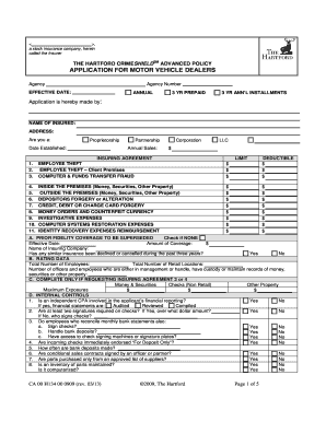 The Hartford Crimeshield Advanced Policy Application