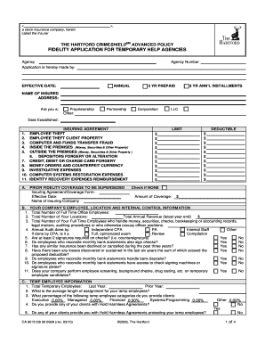 The Hartford CrimeShield Advanced Policy Fidelity Application