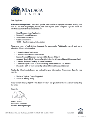 Small Business Loan Application