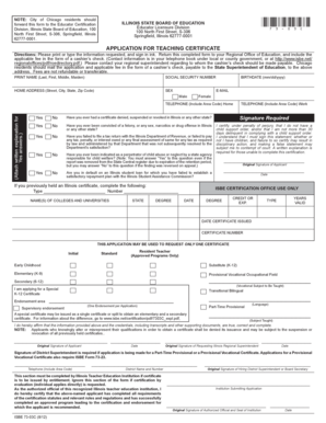 Illinois Teaching Certificate Application