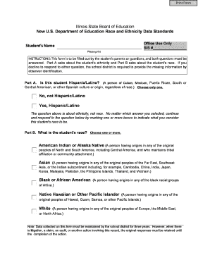 Illinois Student Race and Ethnicity Form