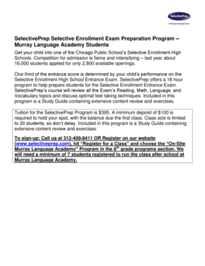 Form i 131 pdf - SelectivePrep Enrollment Form - Murray Language Academy - murray cps k12 il