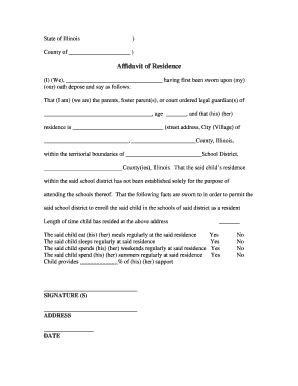 Illinois Affidavit of Residence