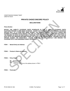 Private Choice Encore Insurance Policy