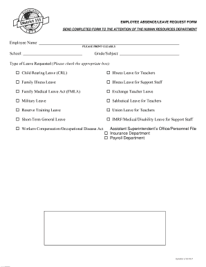 Employee Absence/Leave Request Form