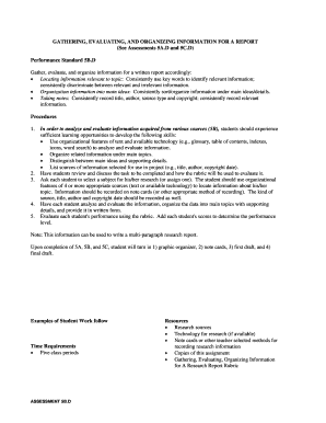 Research Report Information Gathering Rubric