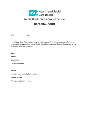 Mental Health Carers Support Service Referral Form
