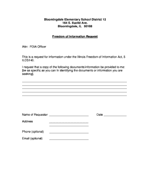 Illinois Freedom of Information Request Form