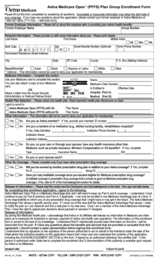 Aetna Medicare Open PFFS Plan Group Enrollment Form