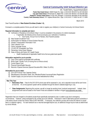 Illinois Student Enrollment Form