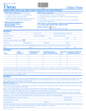 Aetna Rx Home Delivery Order Form