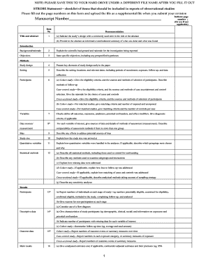 STROBE Statement Checklist for Observational Studies