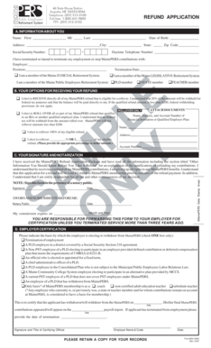 MainePERS Refund Application